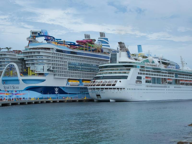 Cruise liner docked at port for a holiday departure